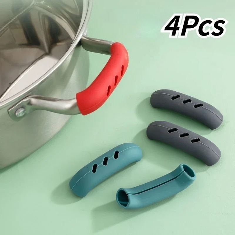Cast Iron Skillet - 4Pcs Silicone Assist Handle Holder Grip