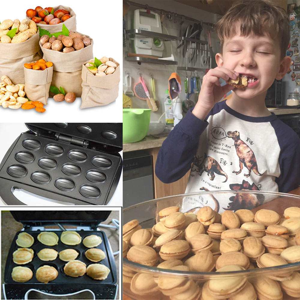 Breakfast Sandwich Maker - Electric Walnut Cake Maker 12 Holes