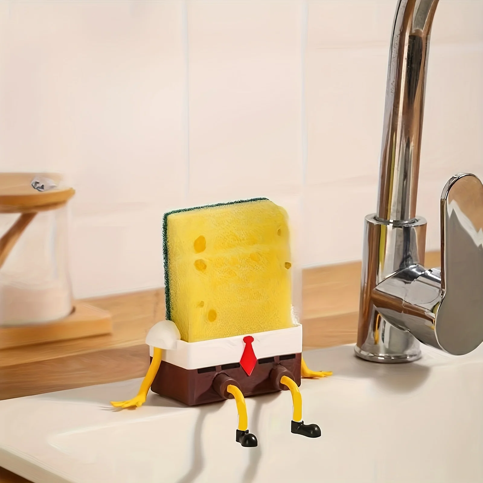 Kitchen Gadgets Storage Ideas - 1pc Cartoon Sponge Drain Rack -