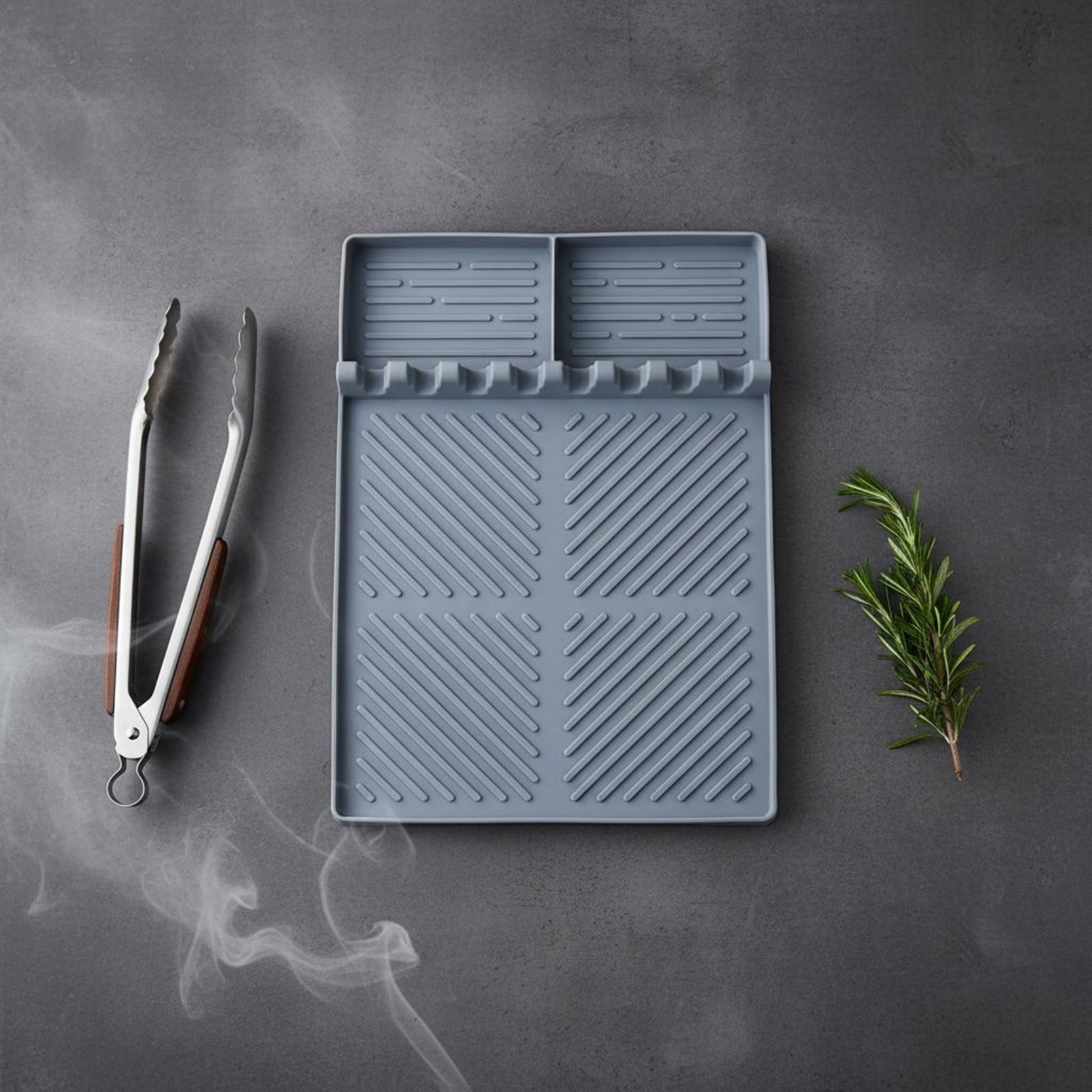 Kitchen Utensil Holder - Cooking Side Shelf Mat Heat Resistant