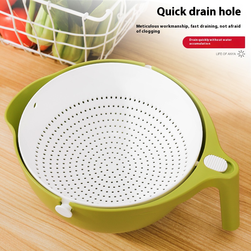 Double Drain Basket Kitchen Si - Vegetable Kitchen Gadgets บทวิจารณ์และราคา
