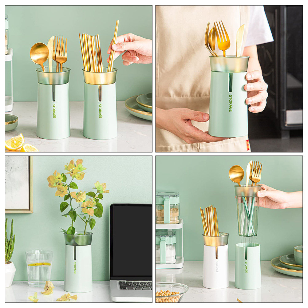 Double-Layer Chopstick Holder  - Kitchen Utensil Holder บทวิจารณ์และราคา