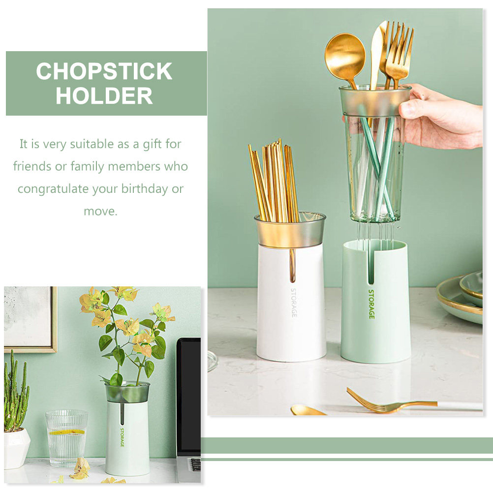 Double-Layer Chopstick Holder  - Kitchen Utensil Holder บทวิจารณ์และราคา
