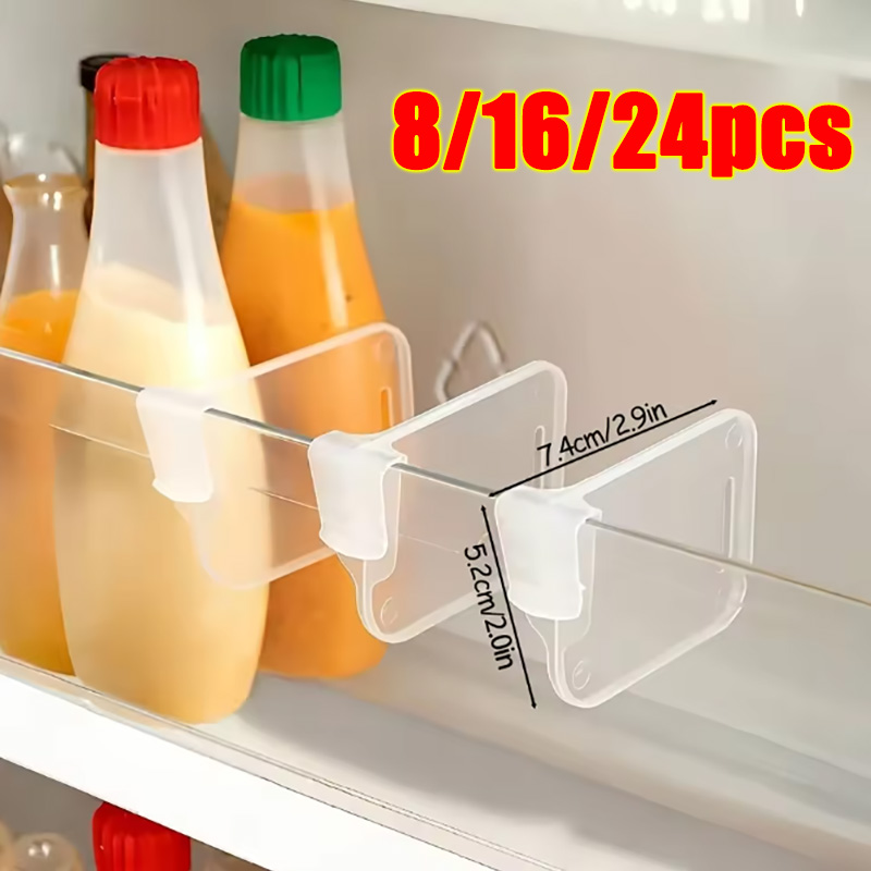 8/16/24PCS Sturdy Clear Refrig - Kitchen Gadgets Storage Ideas บทวิจารณ์และราคา