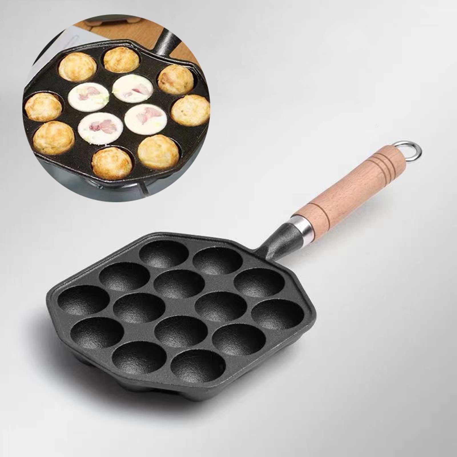 14 Holes Takoyaki Pan Nonstick - Cast Iron Skillet บทวิจารณ์และราคา