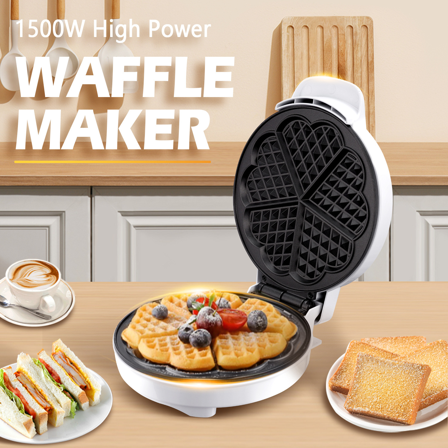 Breakfast Waffle Molds Egg Cak - Breakfast Sandwich Maker บทวิจารณ์และราคา