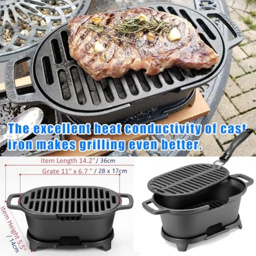 Outdoor portable mini hibachi  - Cast Iron Skillet บทวิจารณ์และราคา