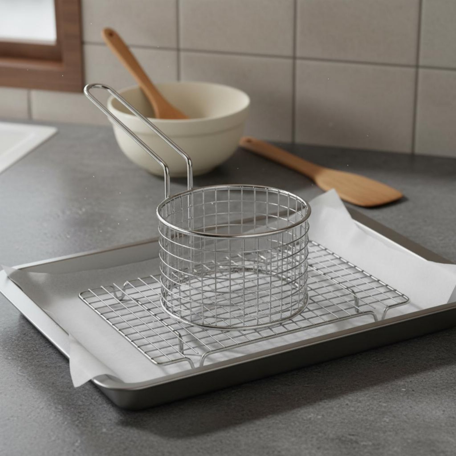 Stainless Steel Chip Basket Ea - Kitchen Utensil Holder บทวิจารณ์และราคา