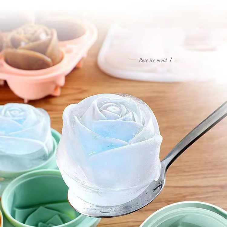 3D Rose Ice Molds 4 Holes Ice  - Kitchen Utensil Holder บทวิจารณ์และราคา