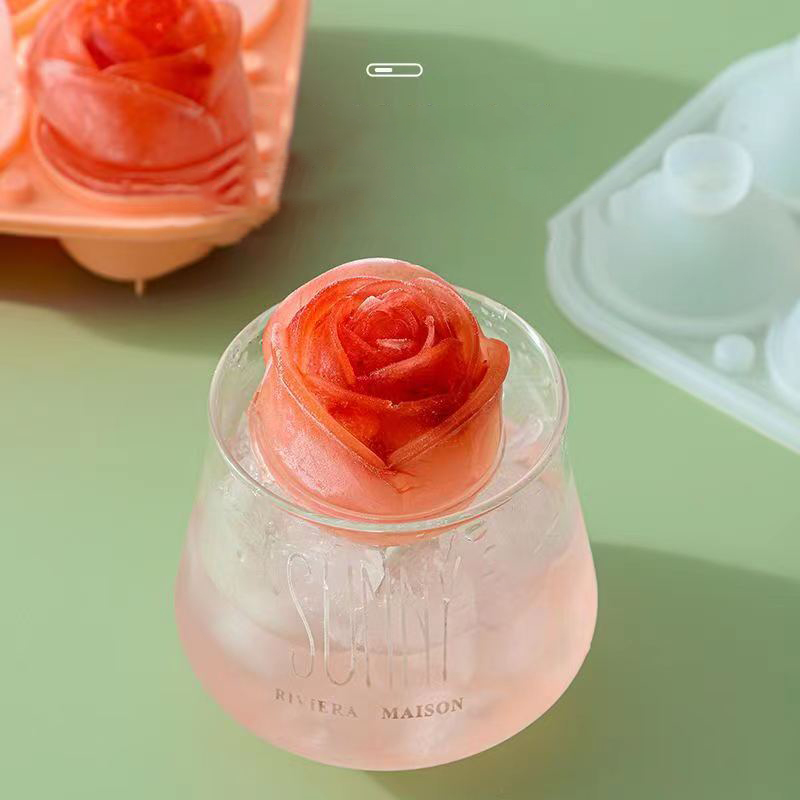 3D Rose Ice Molds 4 Holes Ice  - Kitchen Utensil Holder บทวิจารณ์และราคา