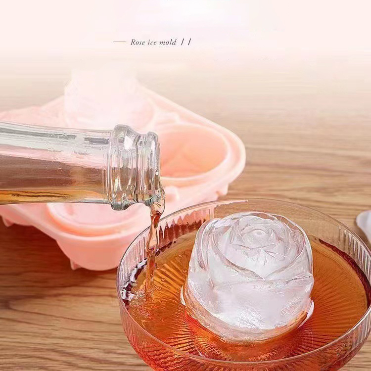 3D Rose Ice Molds 4 Holes Ice  - Kitchen Utensil Holder บทวิจารณ์และราคา
