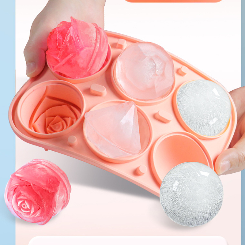 3D Rose Diamond Round Ice Cube - Kitchen Utensil Holder บทวิจารณ์และราคา