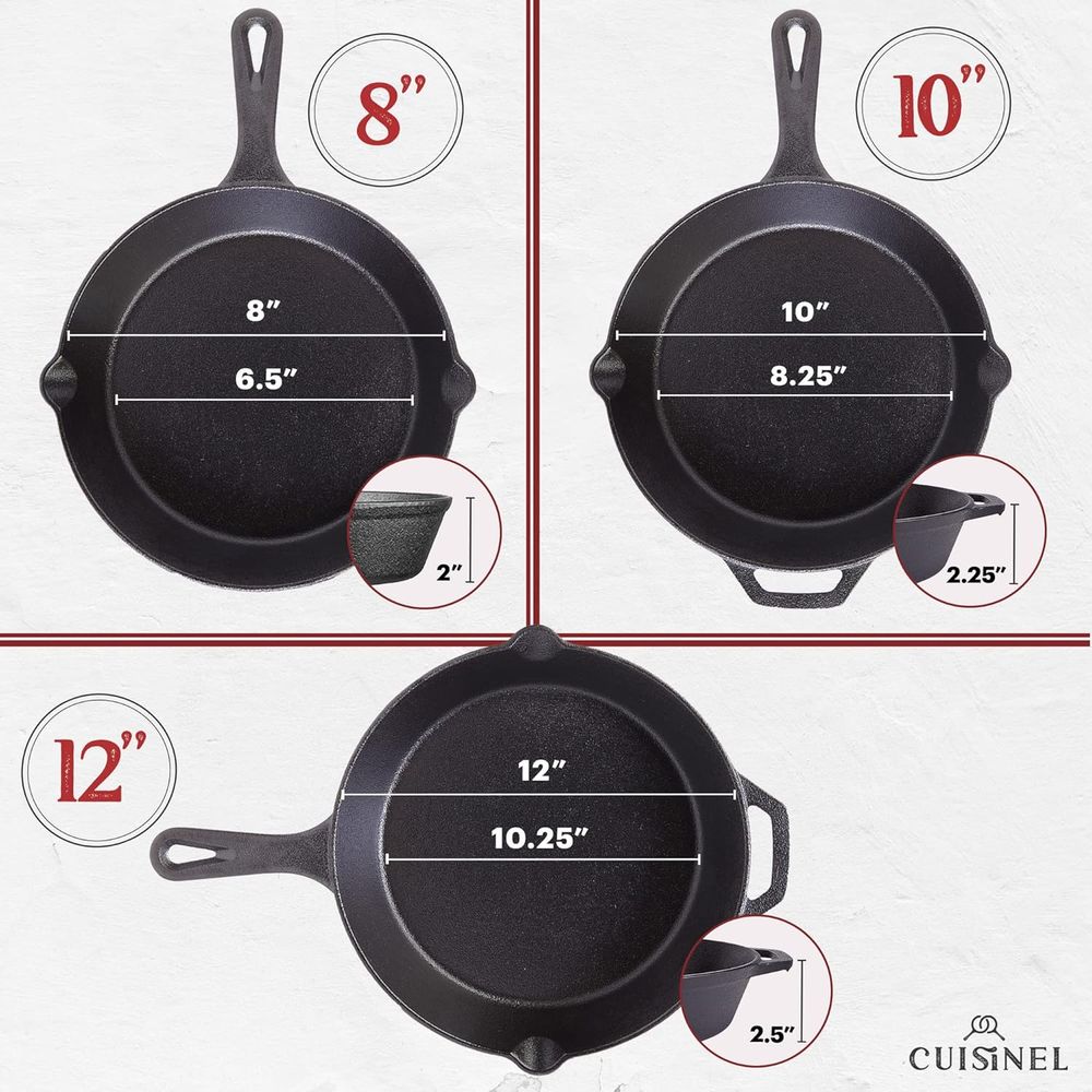 Triple-Size Pre-Seasoned Cast  - Cast Iron Skillet บทวิจารณ์และราคา