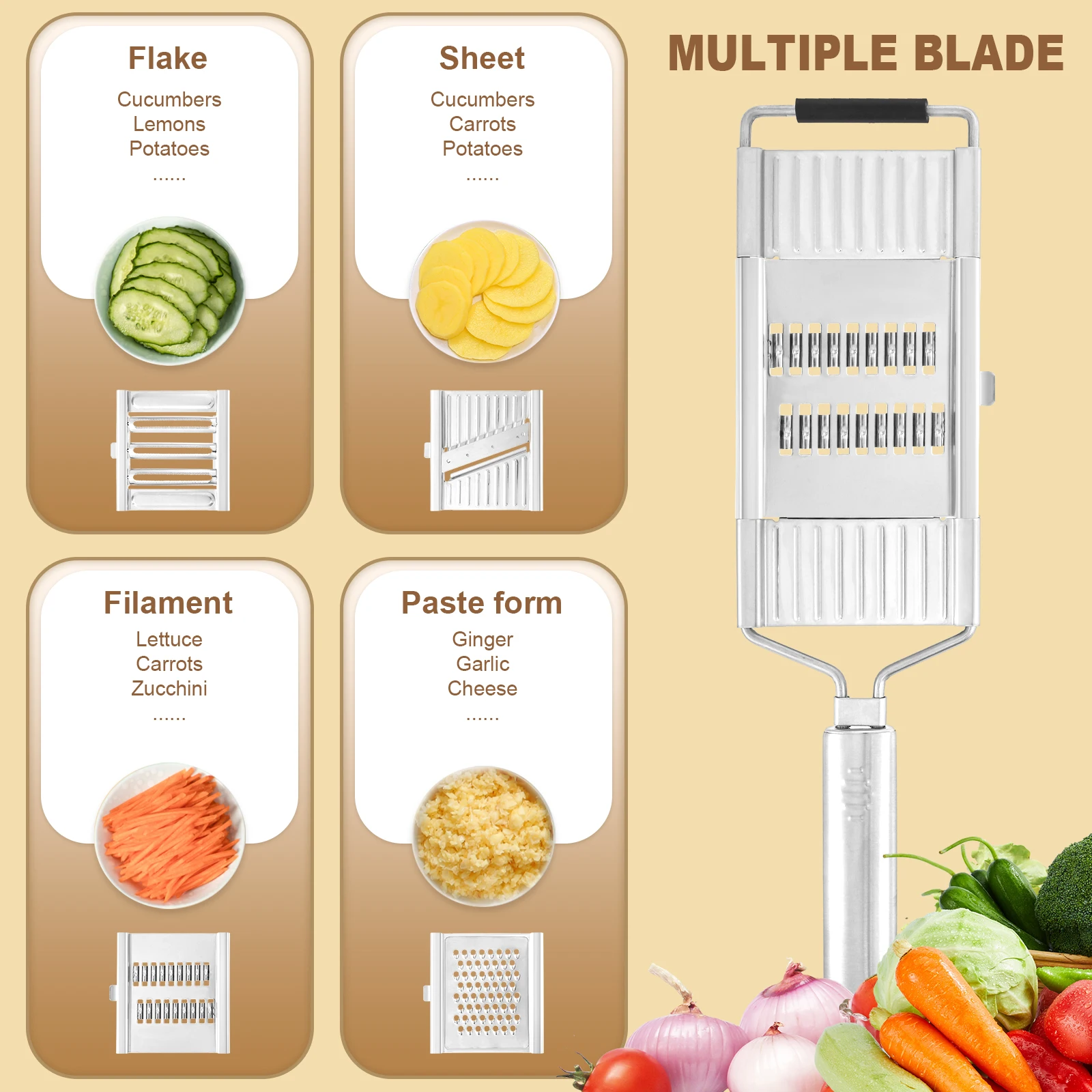 4 in1 Vegetable Slicer Stainle - Potato Masher Ricer บทวิจารณ์และราคา