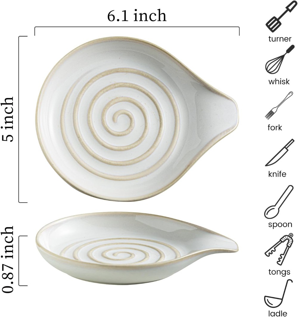 Large Ceramic Spoon Rest for K - Kitchen Utensil Holder บทวิจารณ์และราคา