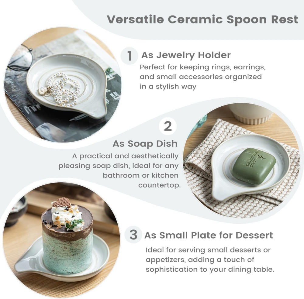 Large Ceramic Spoon Rest for K - Kitchen Utensil Holder บทวิจารณ์และราคา