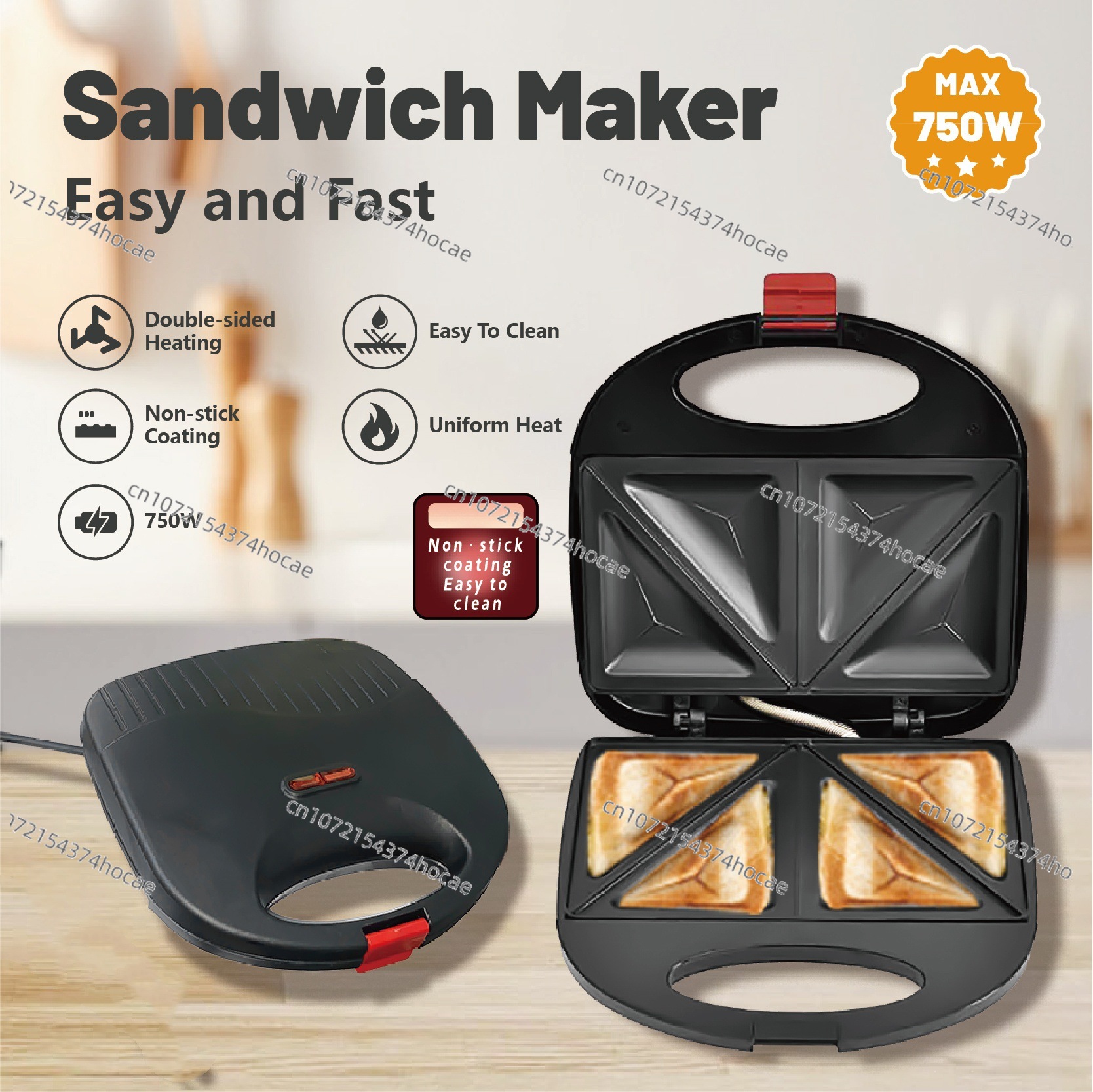 110V Sandwich Breakfast  Barbe - Breakfast Sandwich Maker บทวิจารณ์และราคา