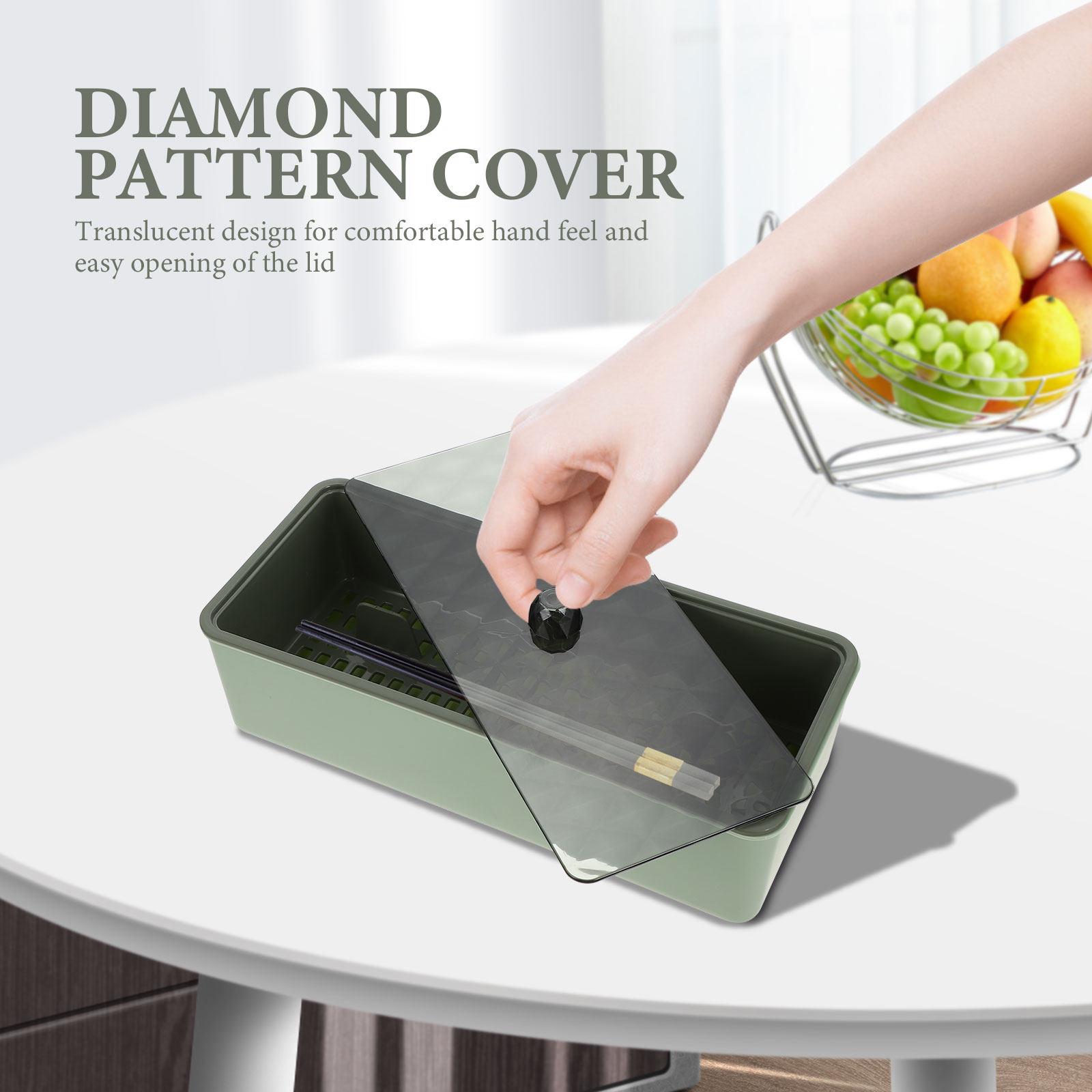 Dustproof Cutlery Box Plastic  - Kitchen Utensil Holder บทวิจารณ์และราคา