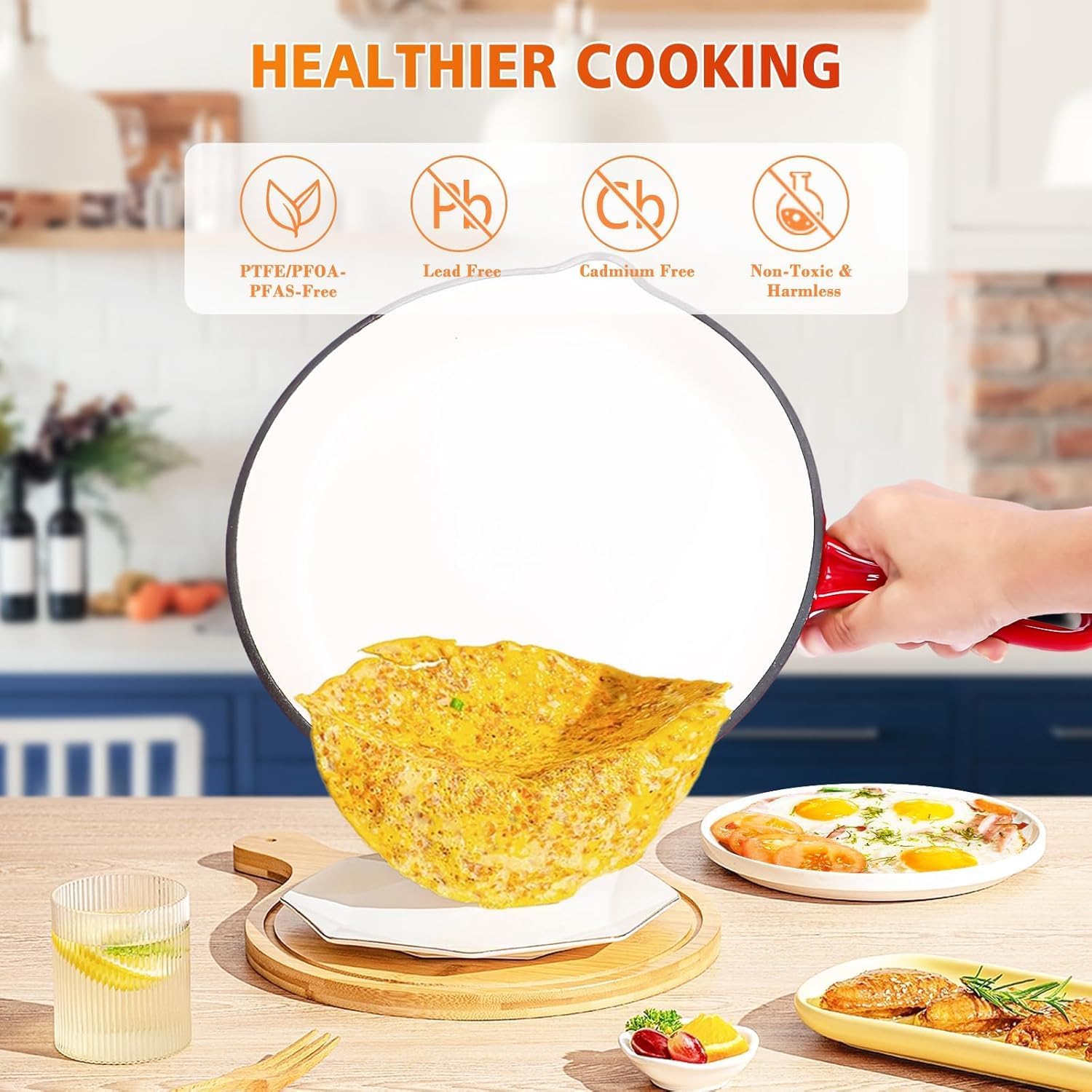 Enameled Cast Iron Cookware Se - Cast Iron Skillet บทวิจารณ์และราคา
