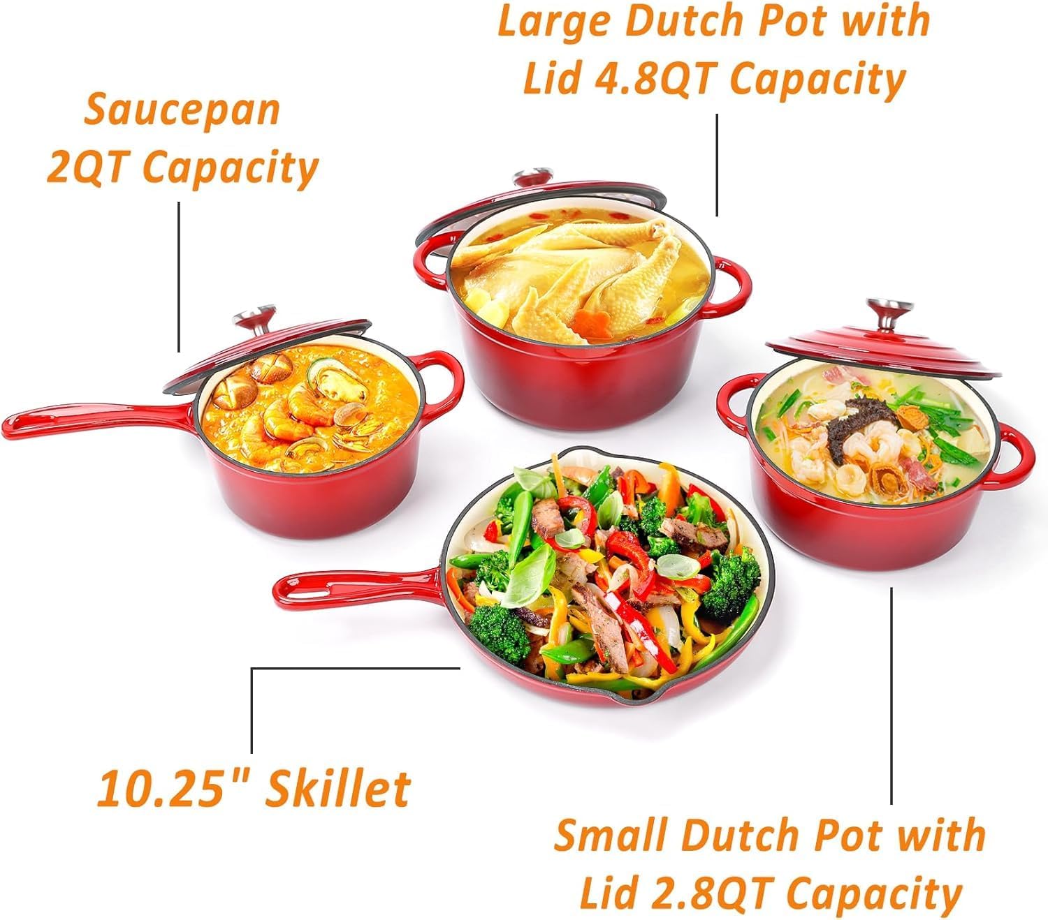 Enameled Cast Iron Cookware Se - Cast Iron Skillet บทวิจารณ์และราคา