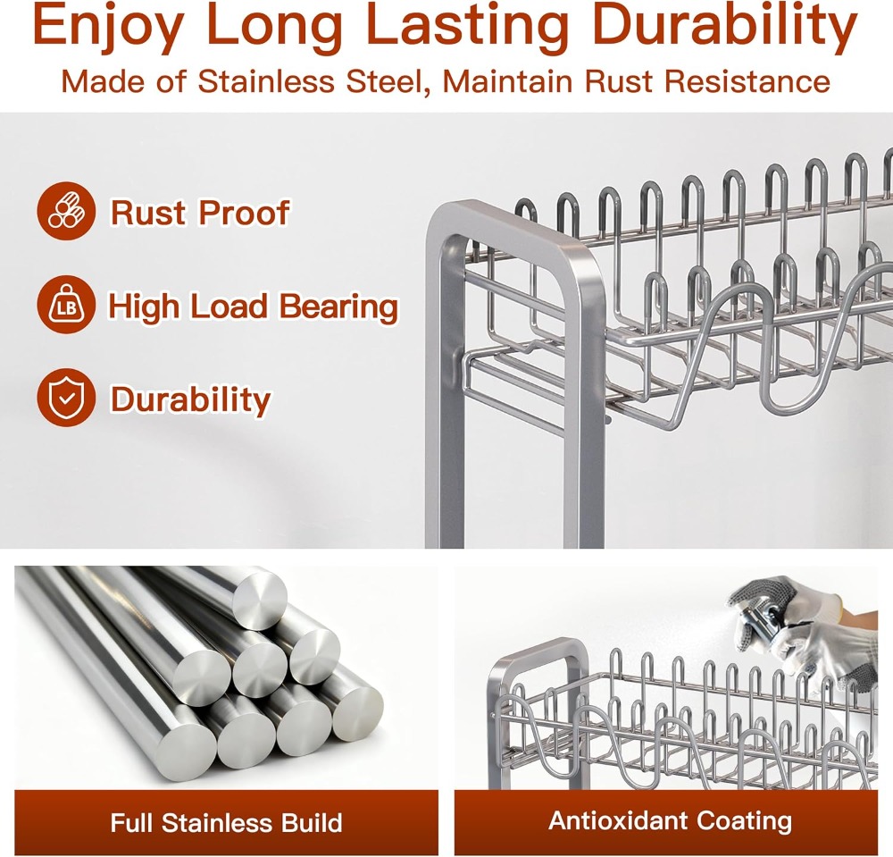 2 Tier Dish Drying Rack for Ki - Kitchen Utensil Holder บทวิจารณ์และราคา