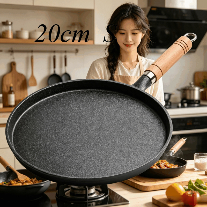 20cm Cast Iron Skillet Wooden  - Cast Iron Skillet บทวิจารณ์และราคา